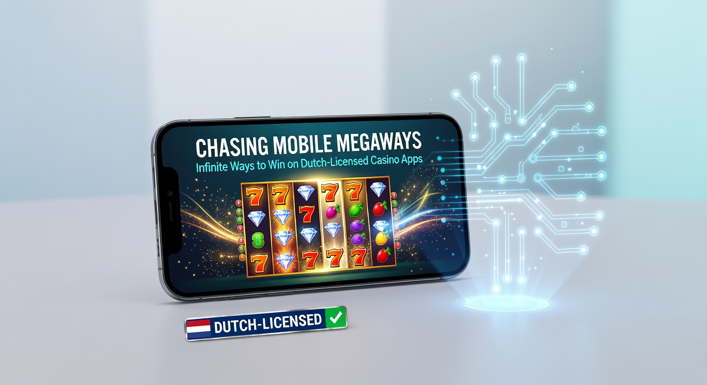 Schermafbeelding van een draaiende Megaways-slot op een smartphone in een Nederlands casino-app, met vallende symbolen en exploderende winlijnen