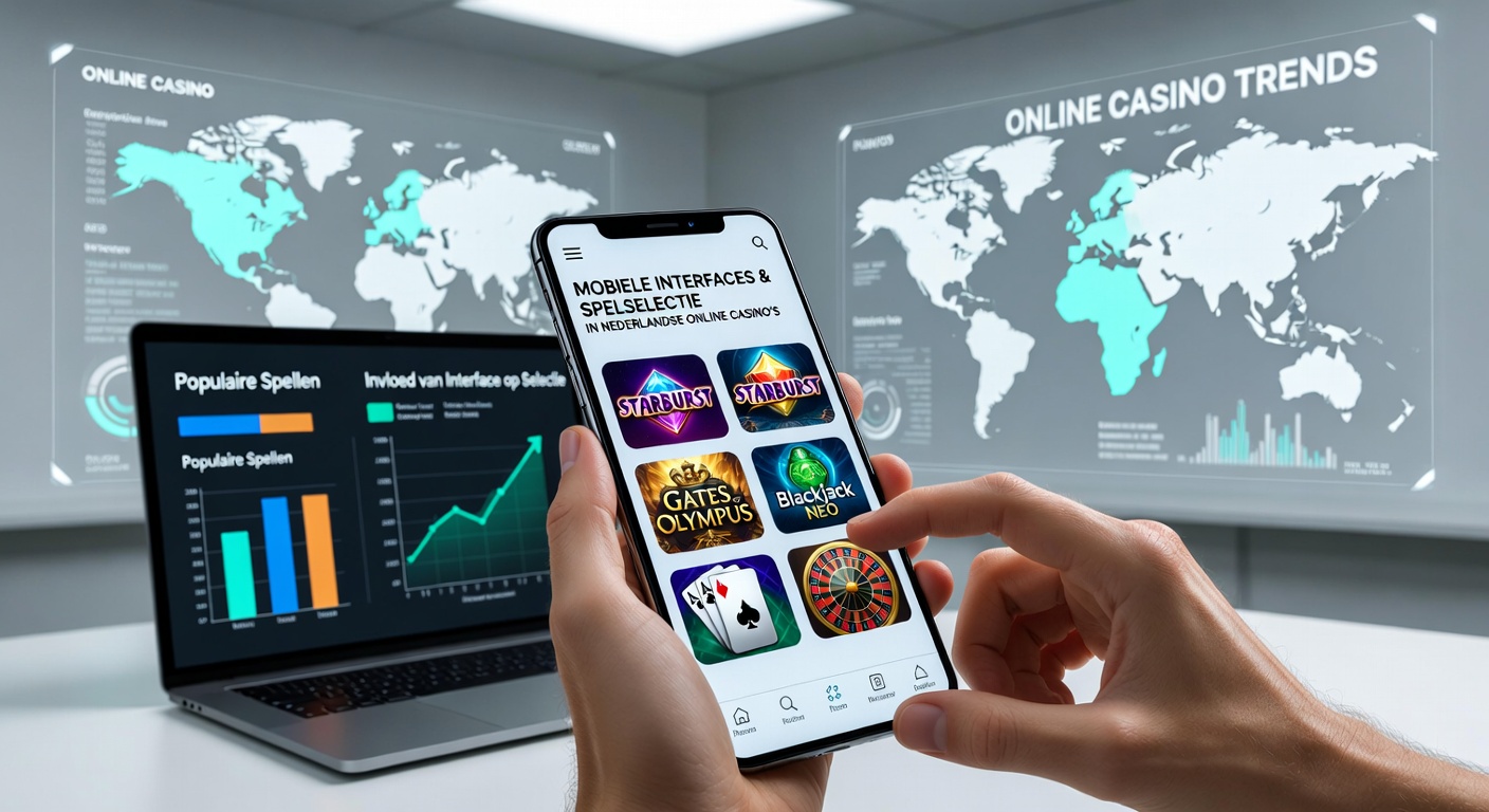 Mobiele casino interface met touch-bediening en spelcategorieën op een smartphone scherm