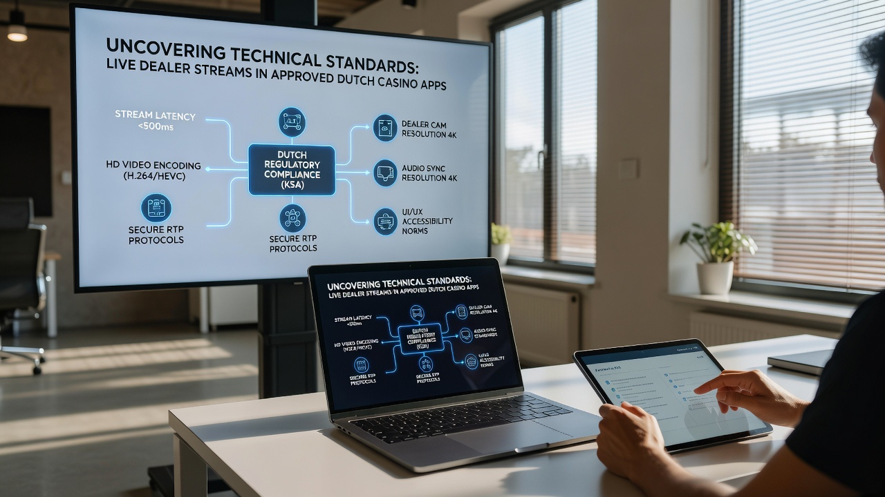 Technische monitoring interface voor live dealer streams met encryptie en latency metrics